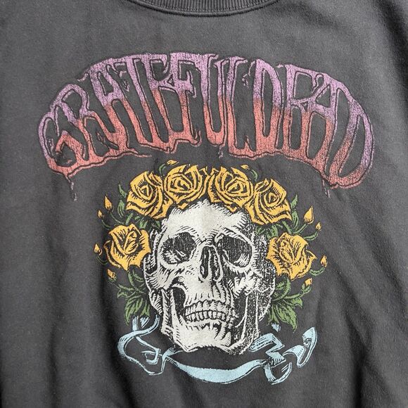 American Eagle Grateful Dead Crewneck Sweatshirt Women XS Oversized Black - Picture 2 of 6